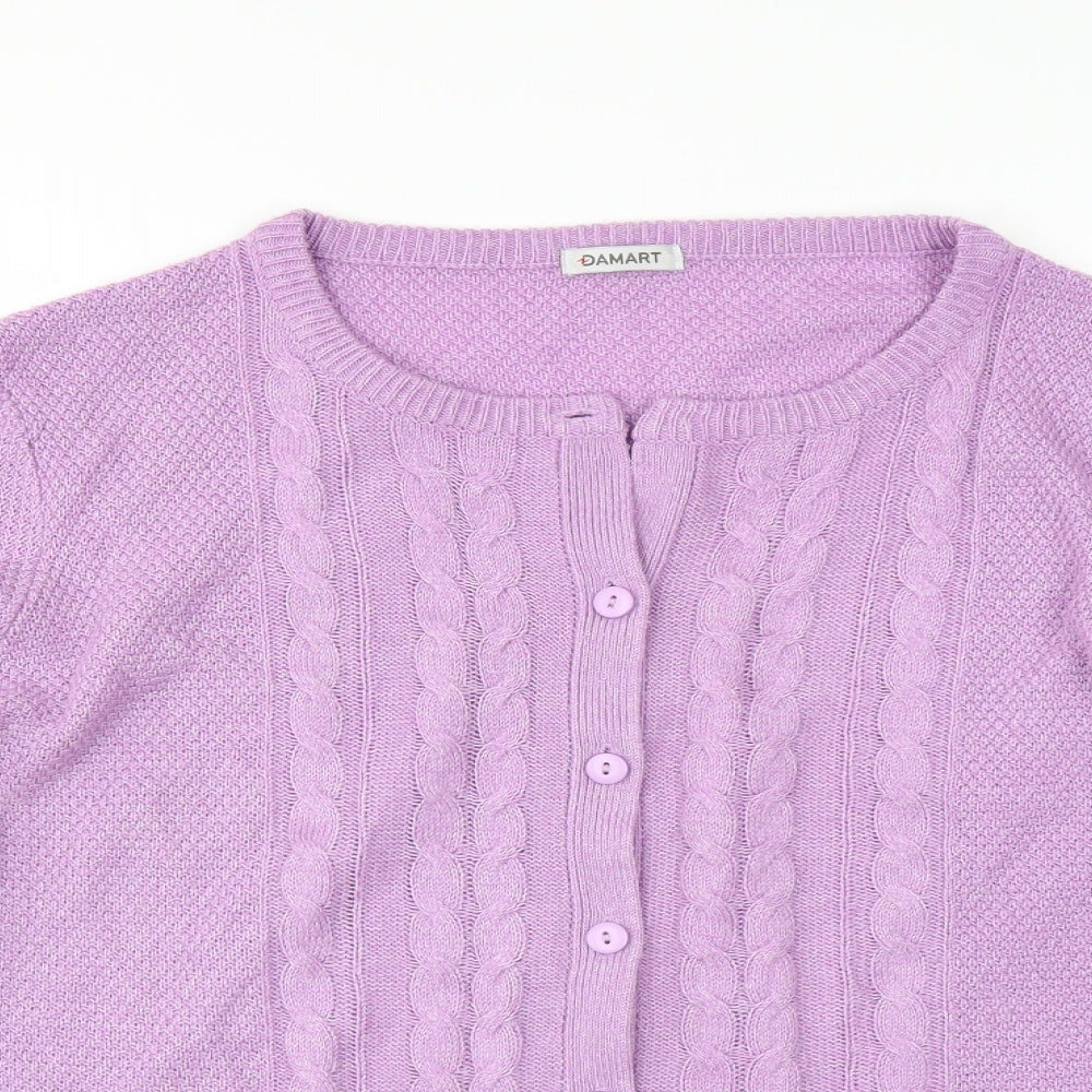 Damart Womens Purple   Cardigan Jumper Size L