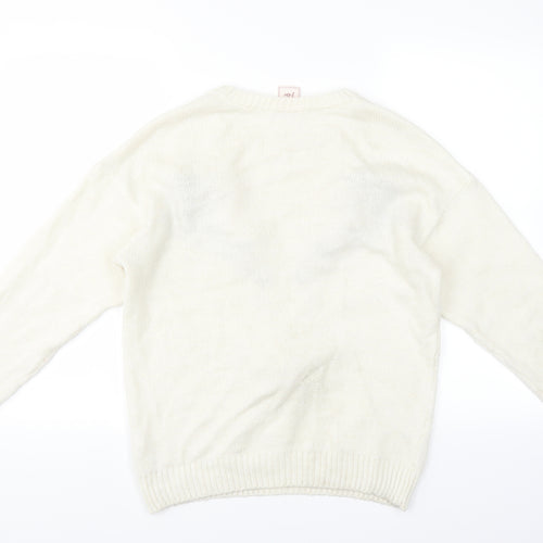 George Womens Ivory   Pullover Jumper Size 12  - Christmas Reindeer