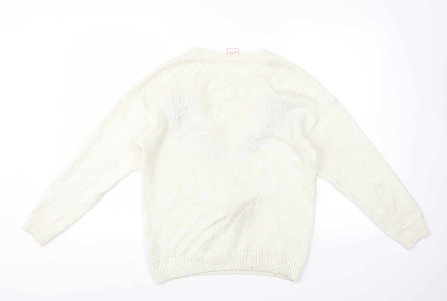 George Womens Ivory   Pullover Jumper Size 12  - Christmas Reindeer