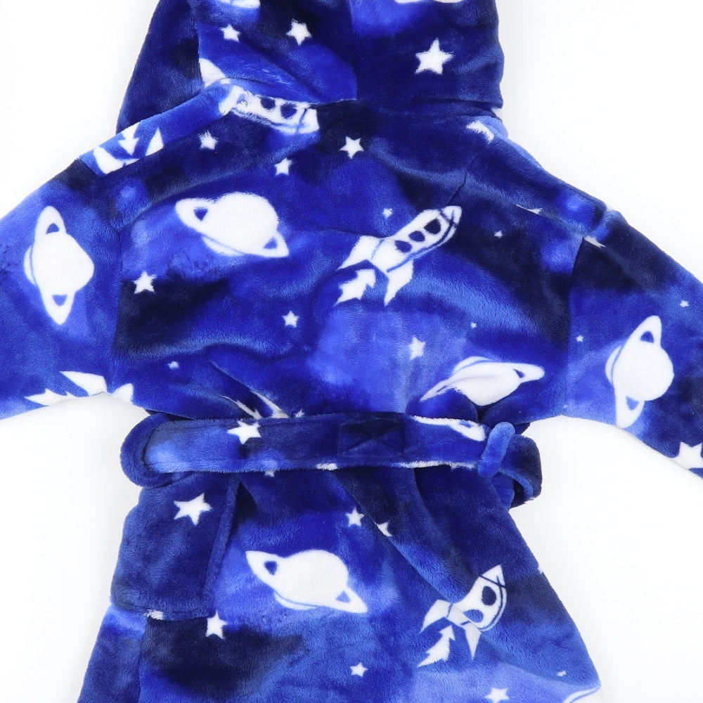 NEXT Boys Blue Solid   Robe Size 2-3 Years  - SPACE