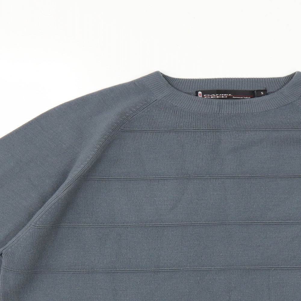 Daniel Reed Mens Grey Striped  Pullover Jumper Size S