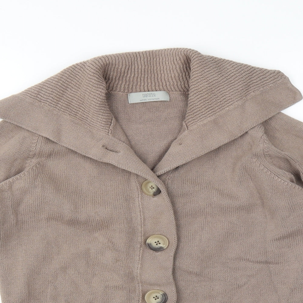 Marks and Spencer Womens Brown   Cardigan Jumper Size 10