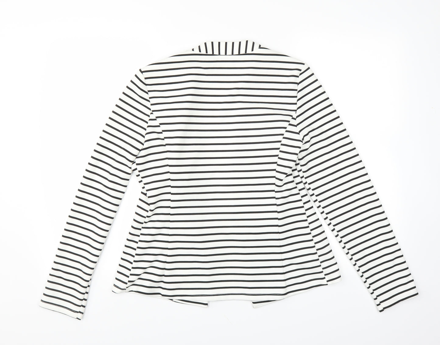 George Womens White Striped  Cardigan Jumper Size 12