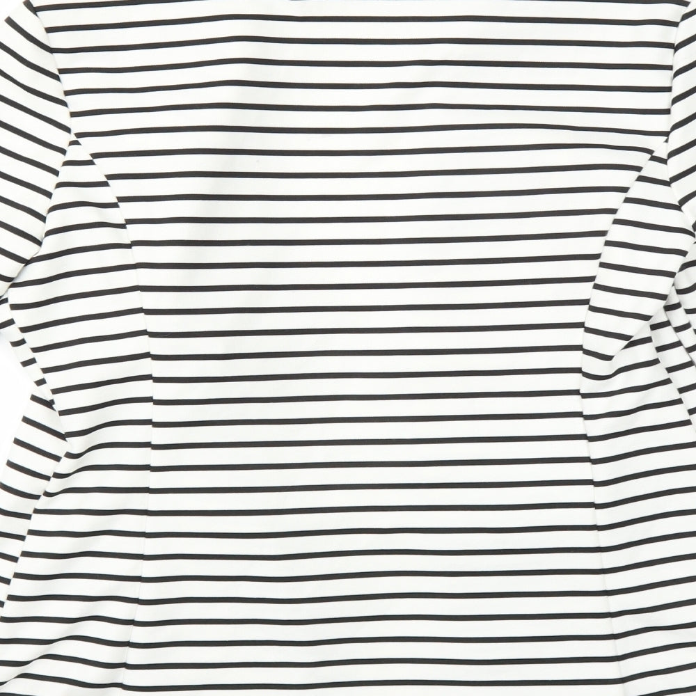 George Womens White Striped  Cardigan Jumper Size 12