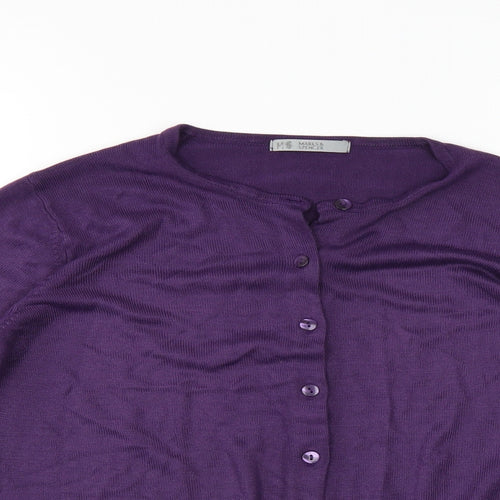 Marks and Spencer Womens Purple   Cardigan Jumper Size 10