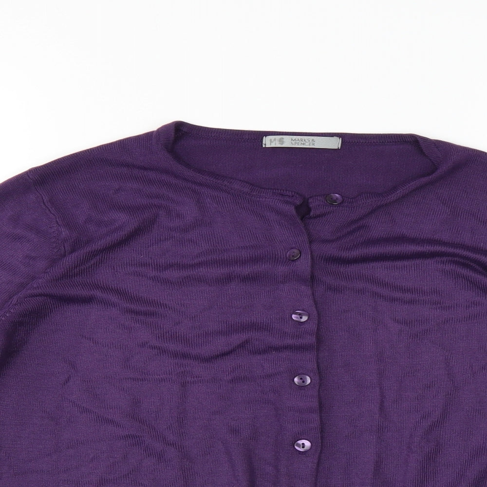Marks and Spencer Womens Purple   Cardigan Jumper Size 10