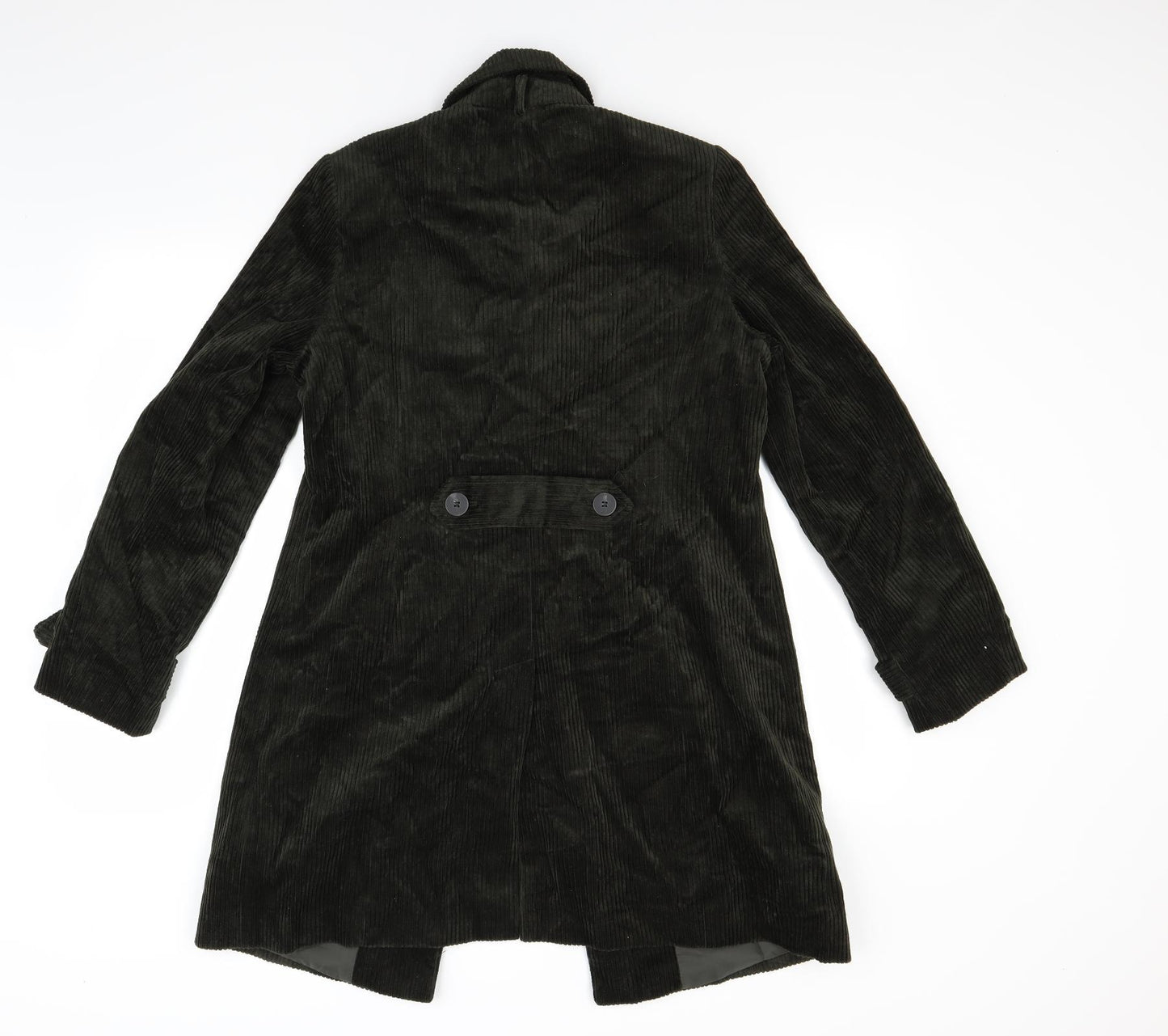 Classic Womens Green  Corduroy Overcoat Coat Size 12