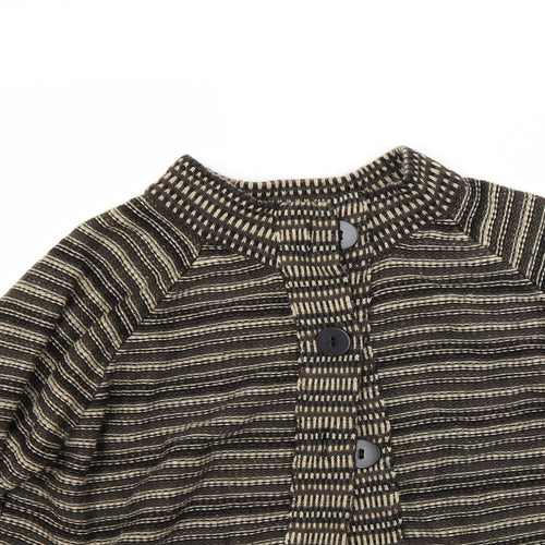 BM Womens Brown Striped  Pullover Jumper Size XL