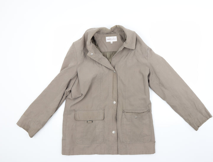 EWM Womens Brown Overcoat Coat Size 10