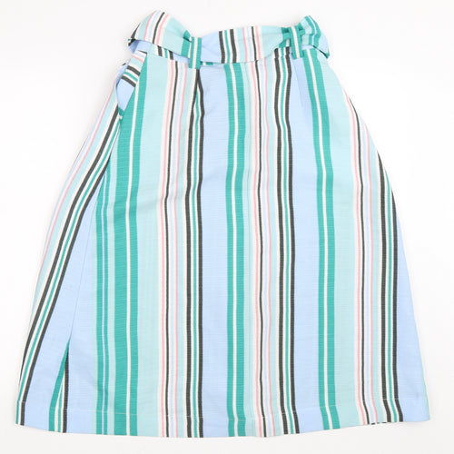 Oasis Womens Blue Striped  A-Line Skirt Size 6