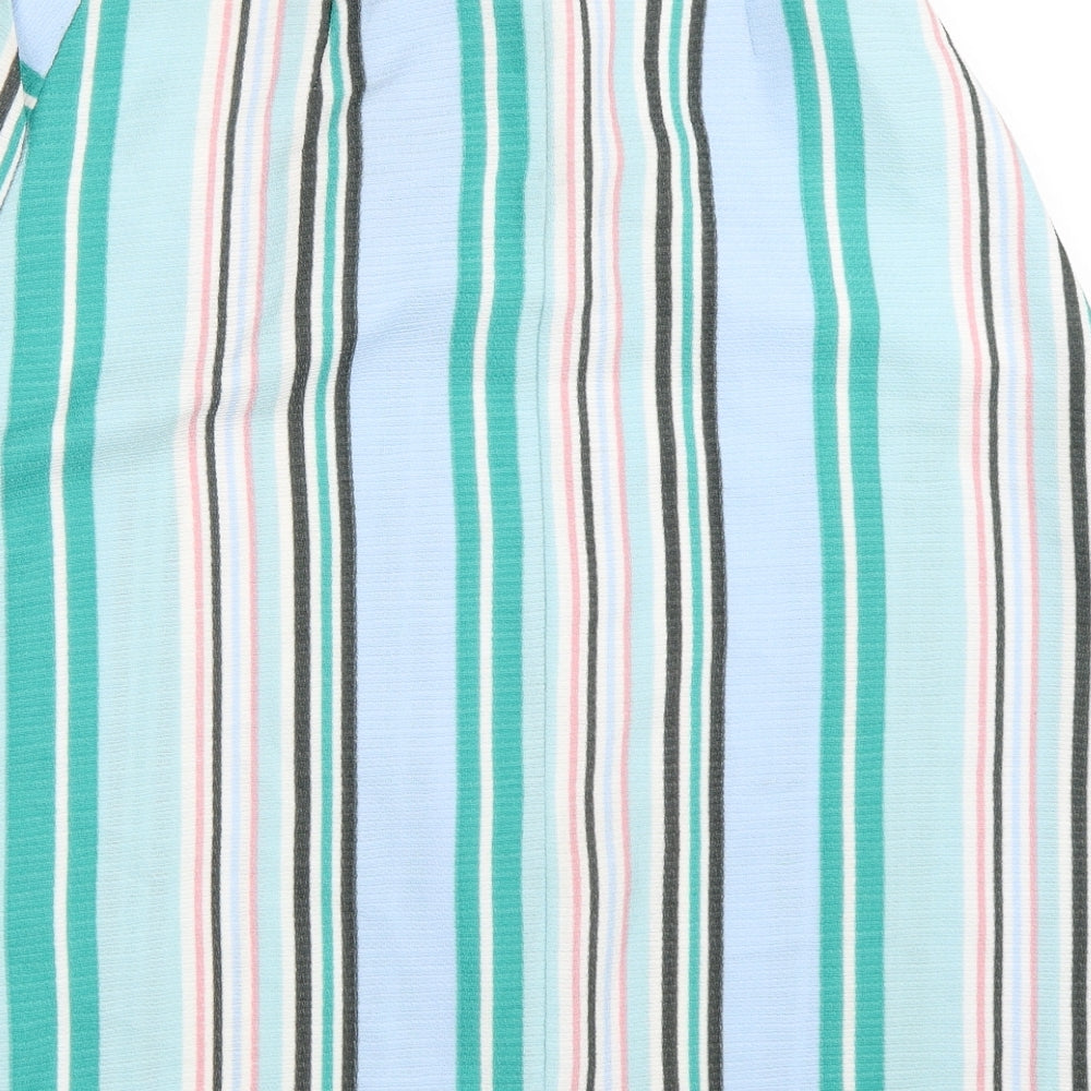 Oasis Womens Blue Striped  A-Line Skirt Size 6