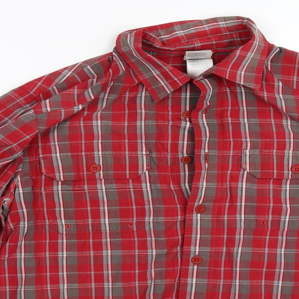 The North Face Mens Red Check   Button-Up Size S