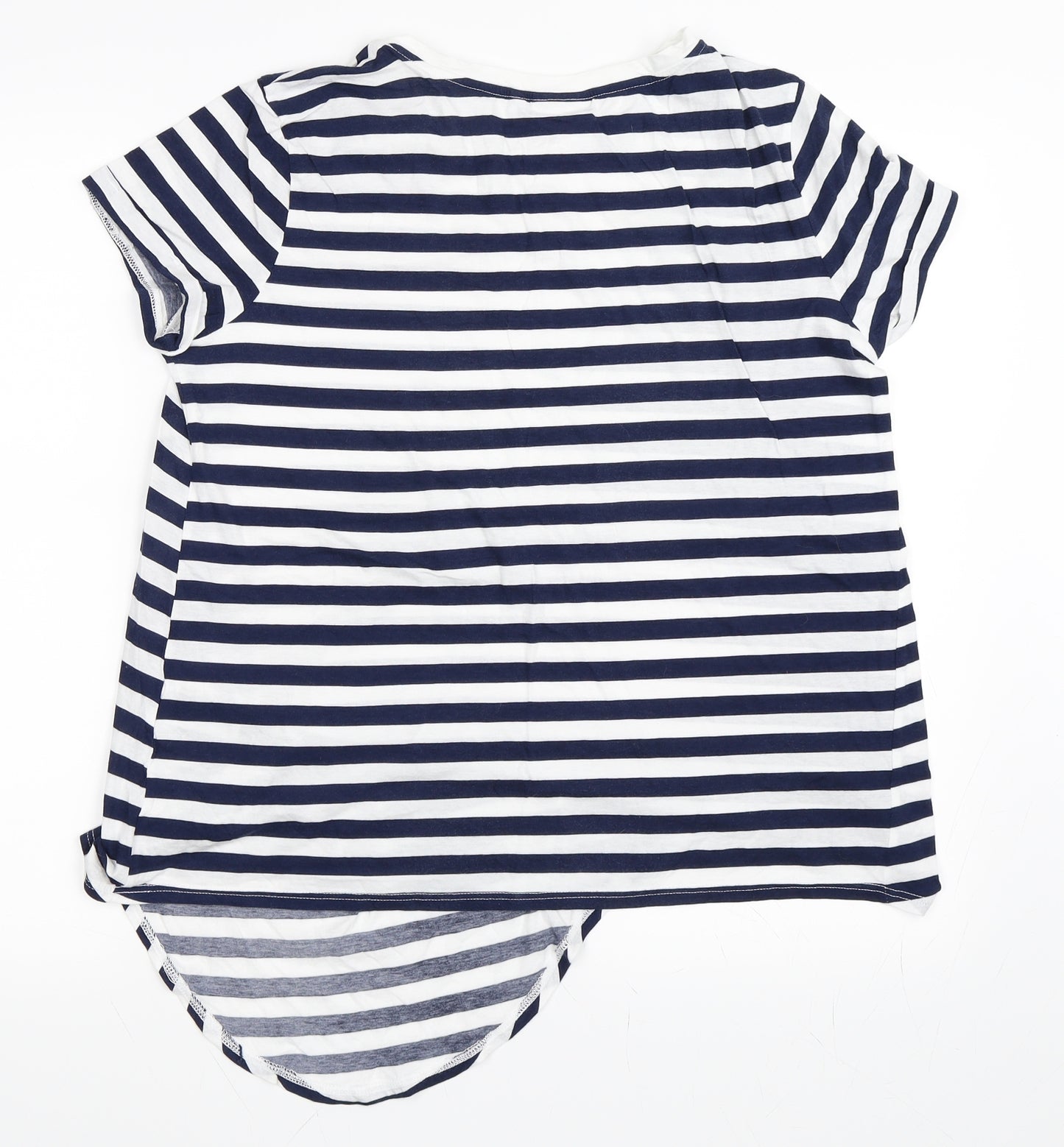 WE Womens Blue Striped  Basic T-Shirt Size M