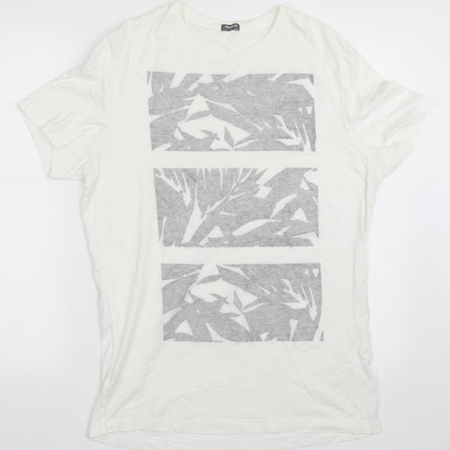 Studio W Womens Ivory   Basic T-Shirt Size L