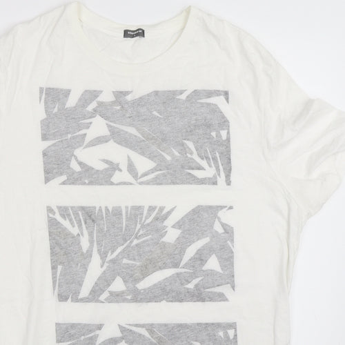 Studio W Womens Ivory   Basic T-Shirt Size L
