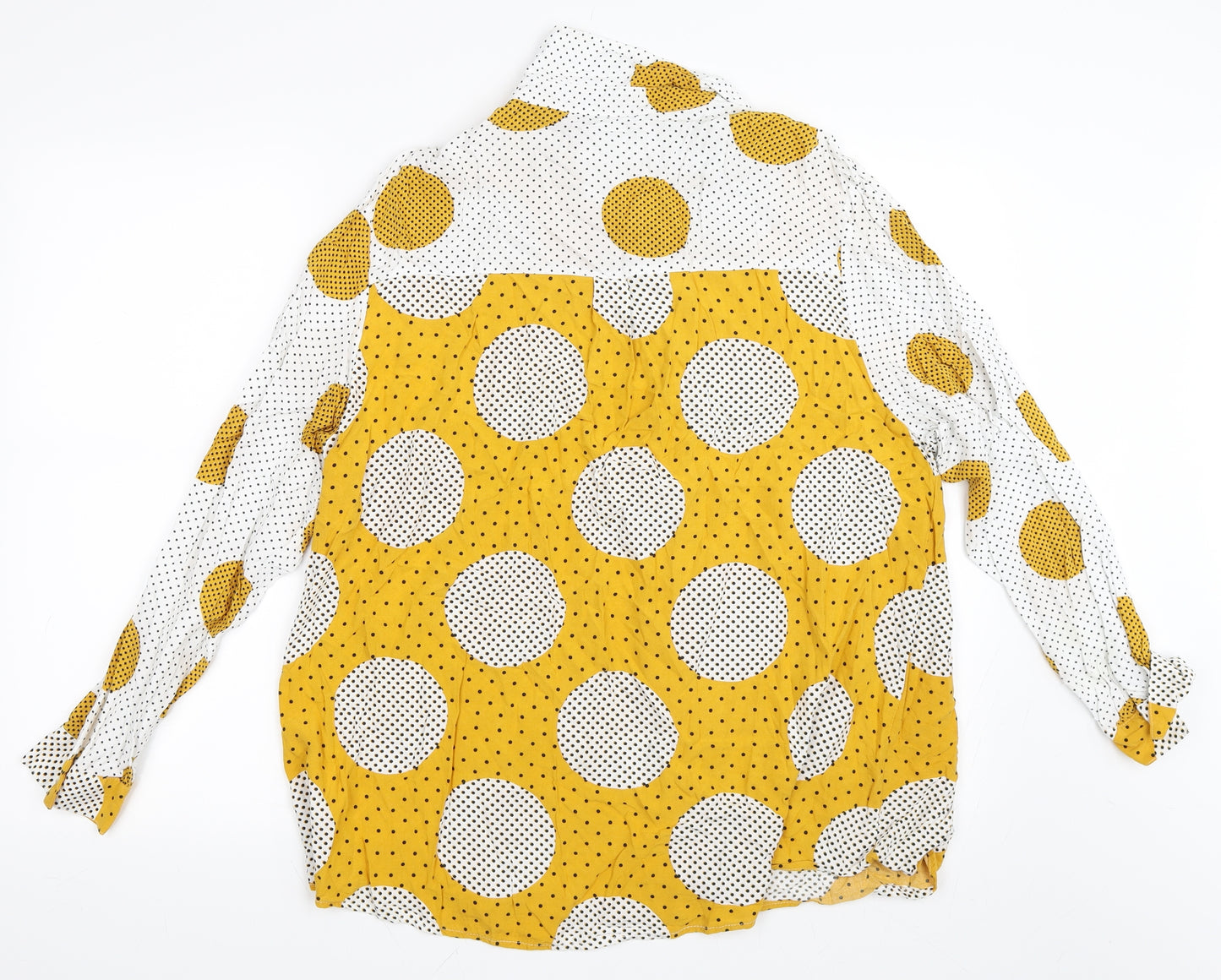 TU Womens Yellow Polka Dot  Basic Button-Up Size 22