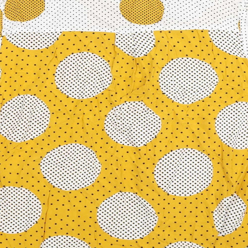 TU Womens Yellow Polka Dot  Basic Button-Up Size 22