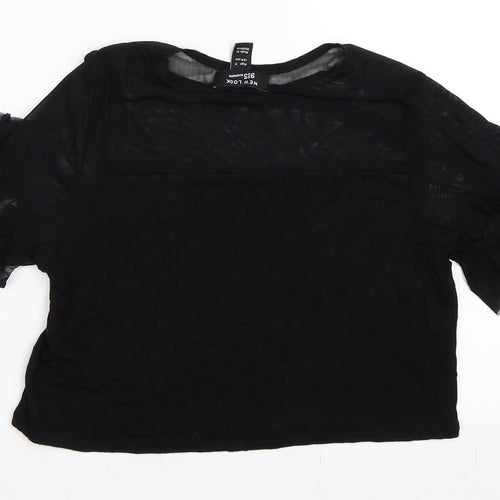 New Look Girls Black  Mesh Basic T-Shirt Size 9 Years