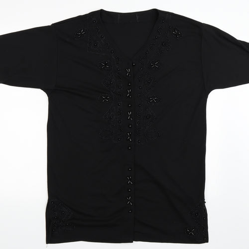 Preworn Womens Black   Basic Button-Up Size XL