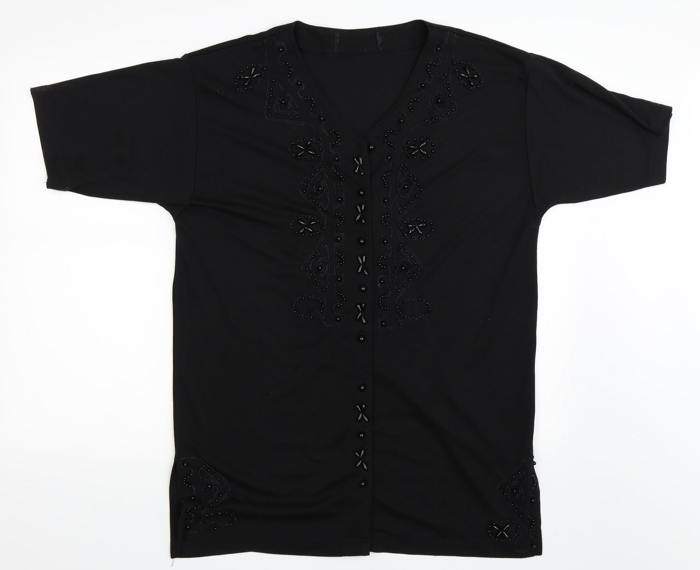Preworn Womens Black   Basic Button-Up Size XL