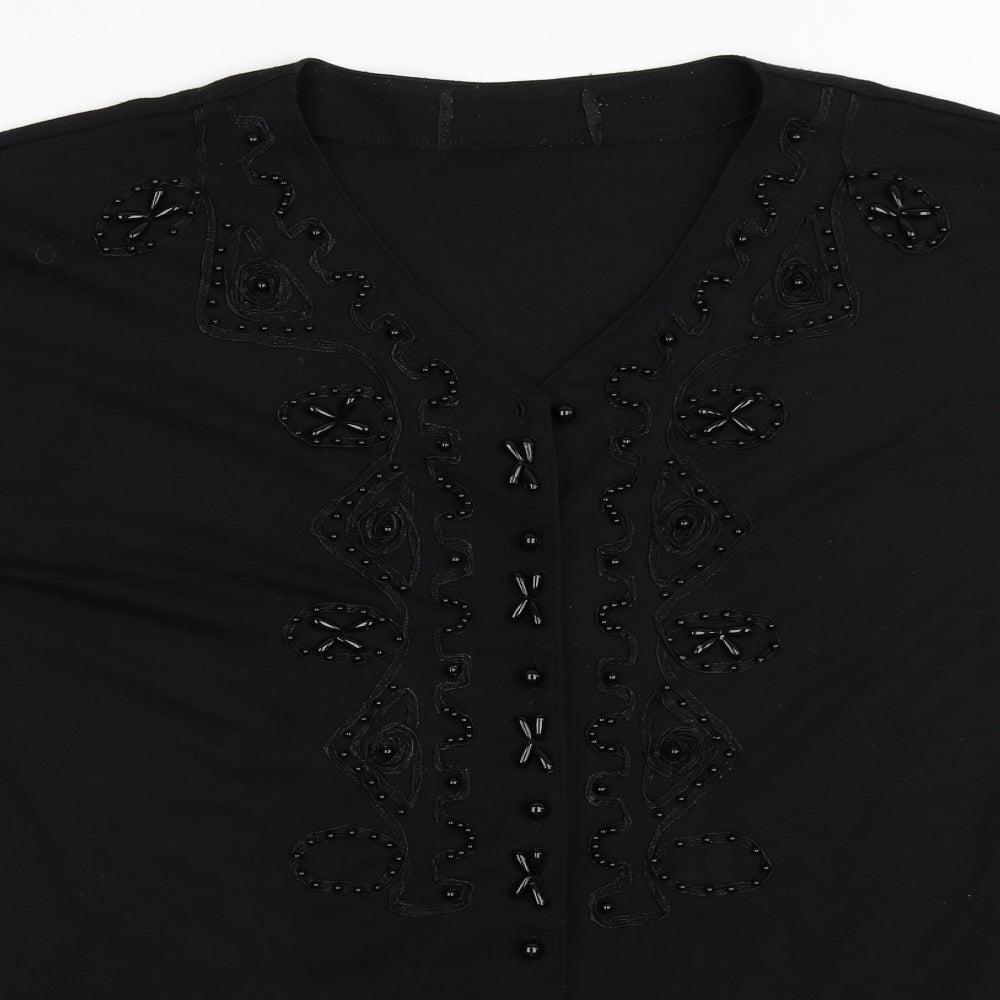 Preworn Womens Black   Basic Button-Up Size XL