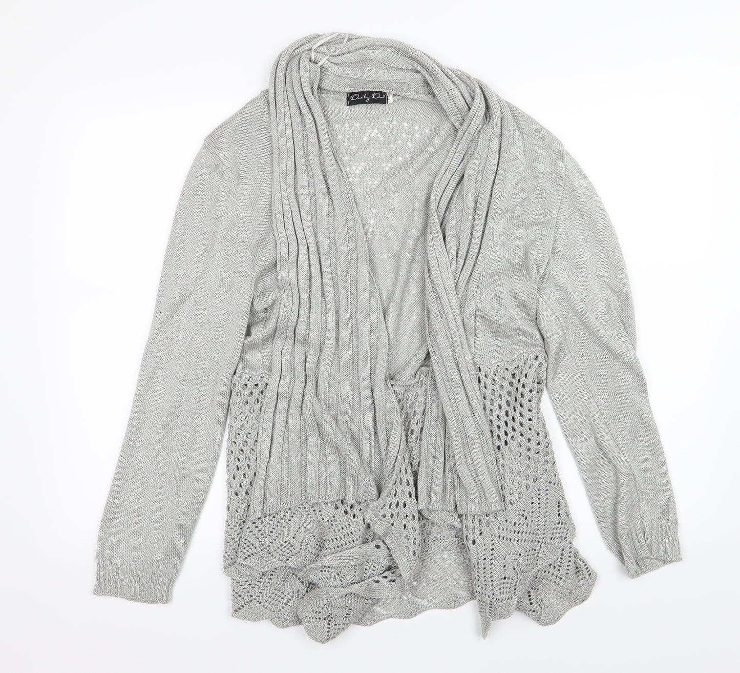 One by One Womens Grey  Knit Cardigan Jumper Size S