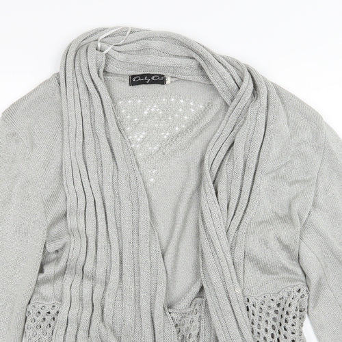 One by One Womens Grey  Knit Cardigan Jumper Size S