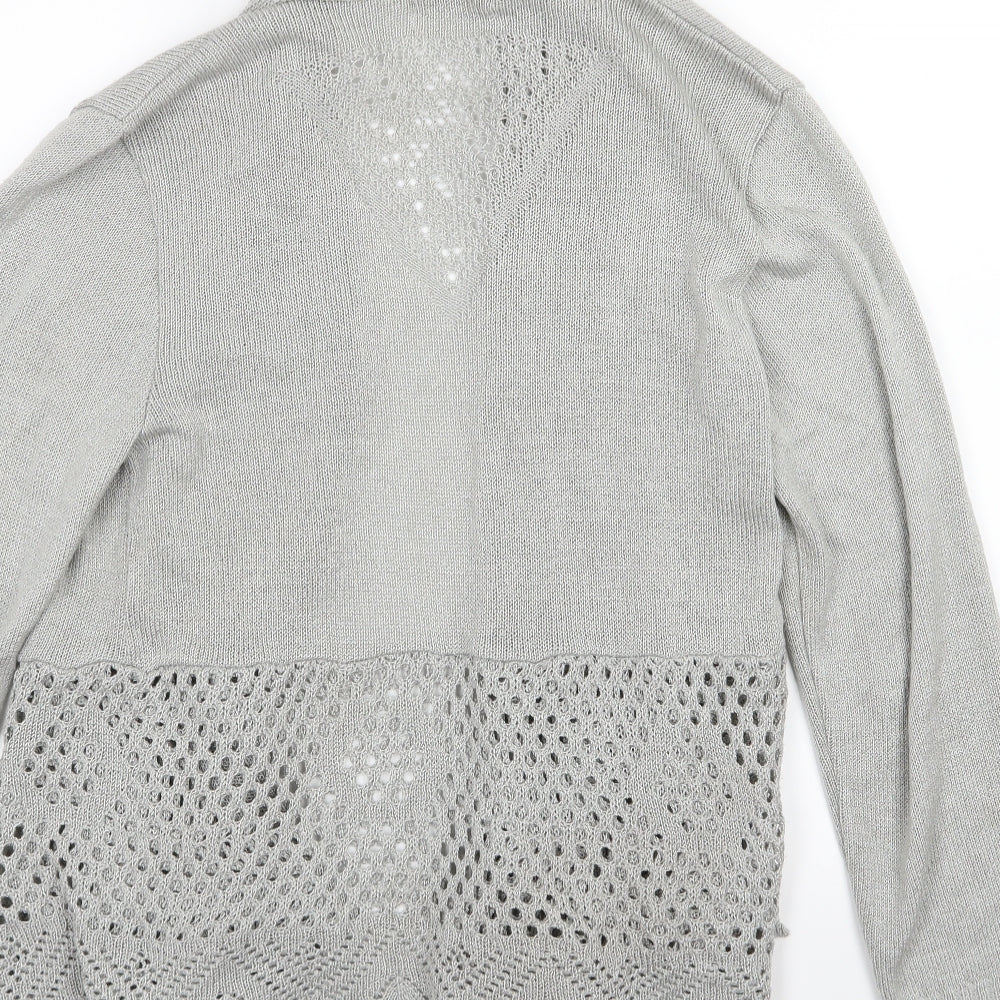 One by One Womens Grey  Knit Cardigan Jumper Size S