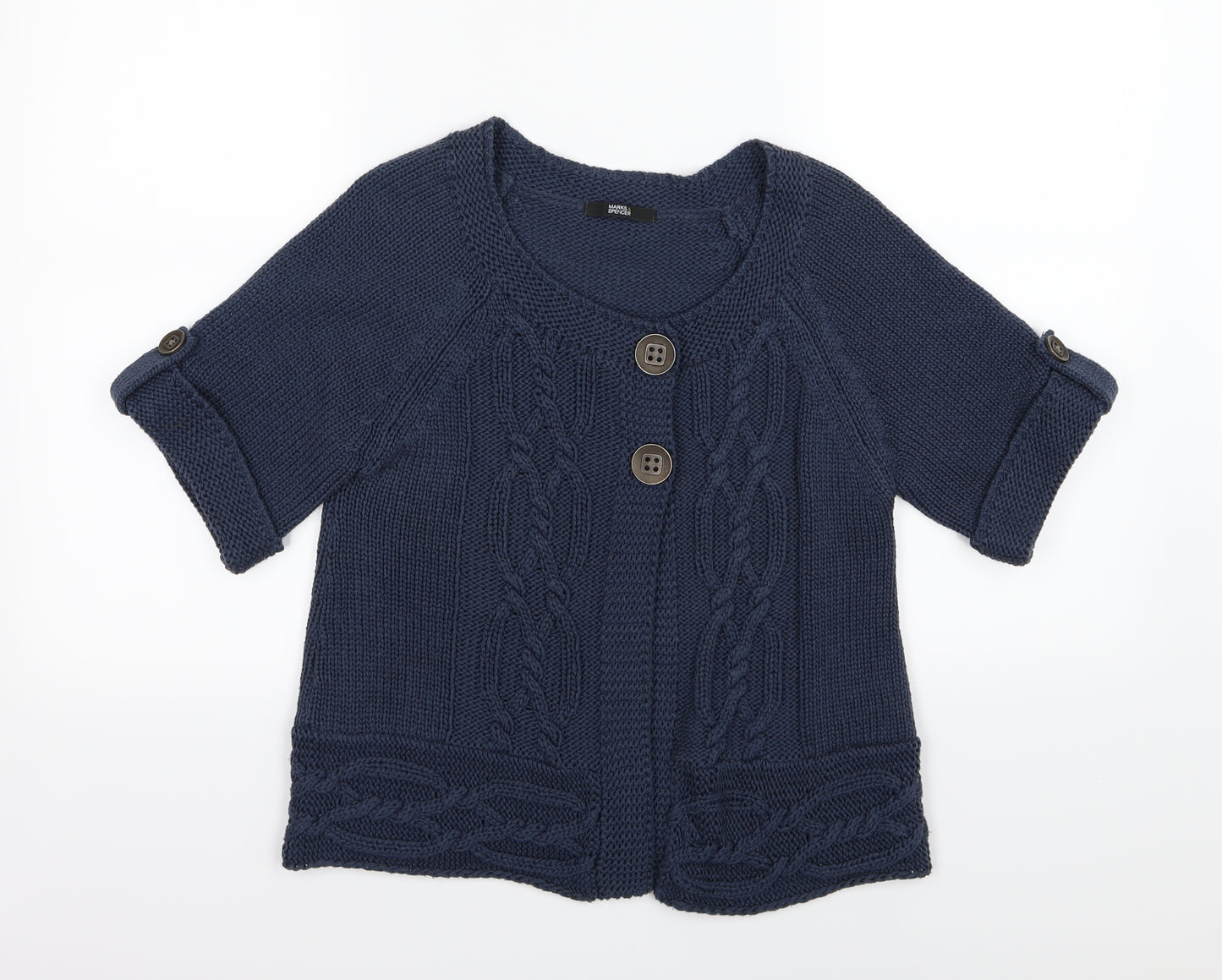 Marks and Spencer Womens Blue  Knit Cardigan Jumper Size 12
