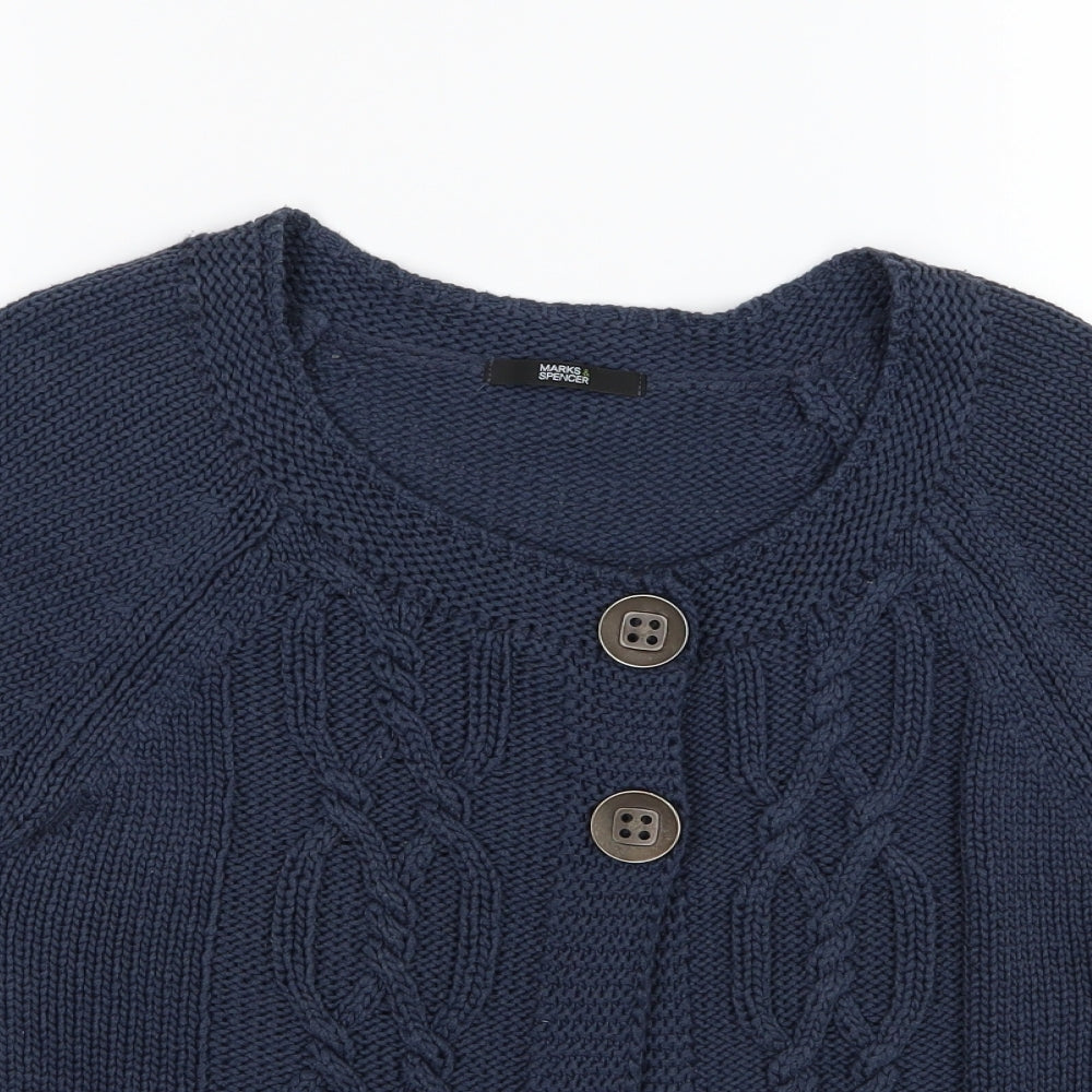 Marks and Spencer Womens Blue  Knit Cardigan Jumper Size 12