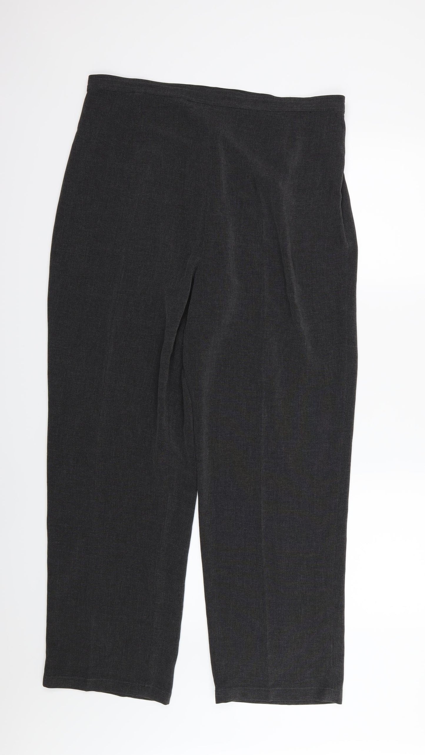 Ann Harvey Womens Grey  Rayon Trousers  Size 16 L30 in