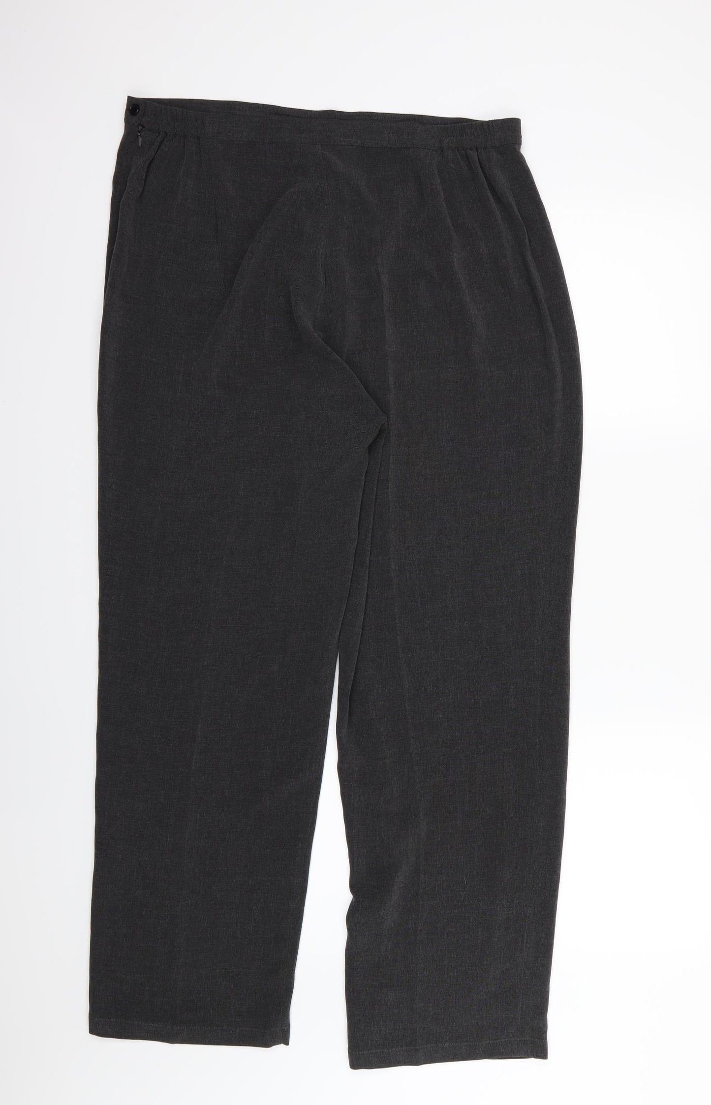 Ann Harvey Womens Grey  Rayon Trousers  Size 16 L30 in