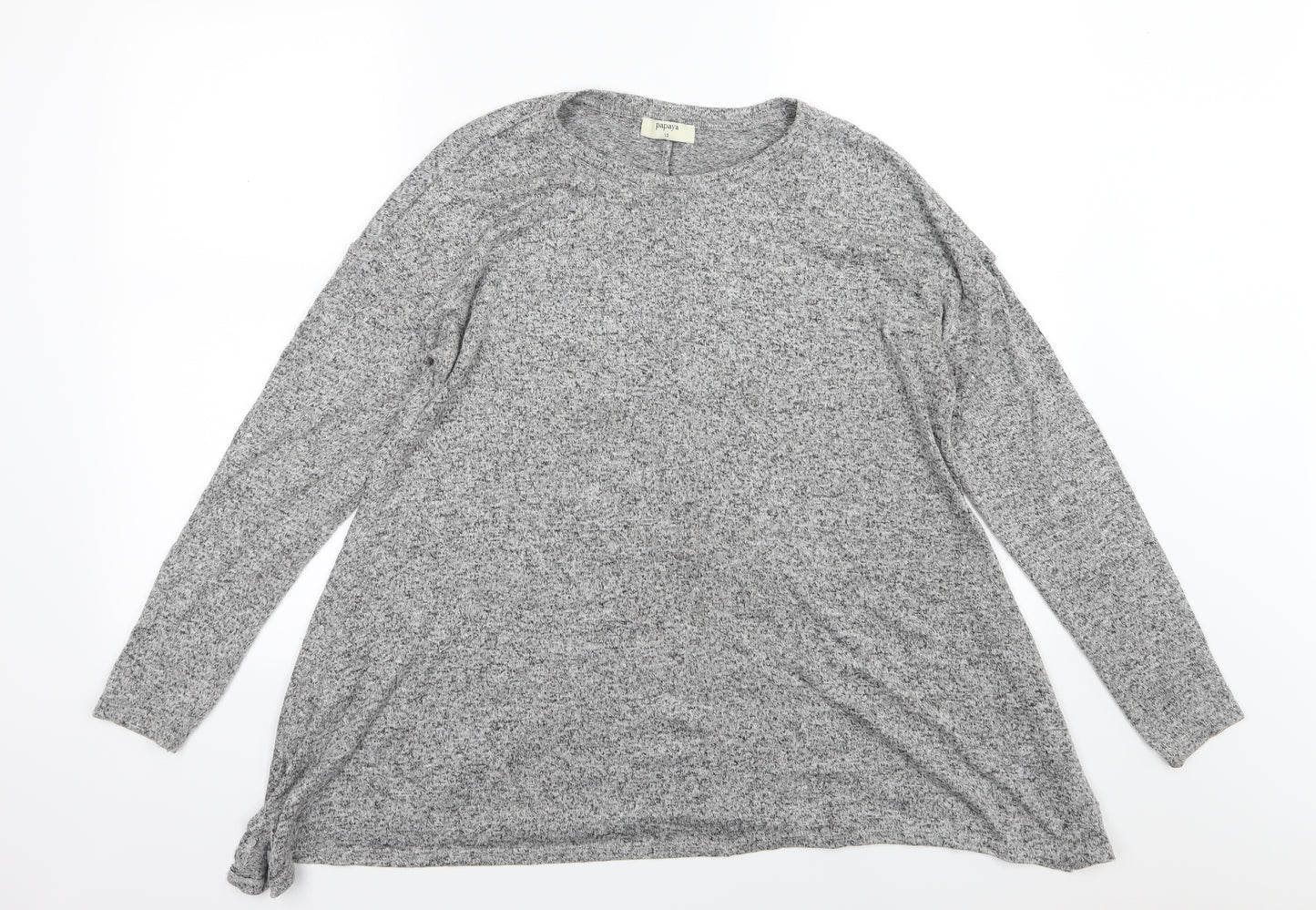 Papaya Womens Grey  Knit Pullover Jumper Size 12