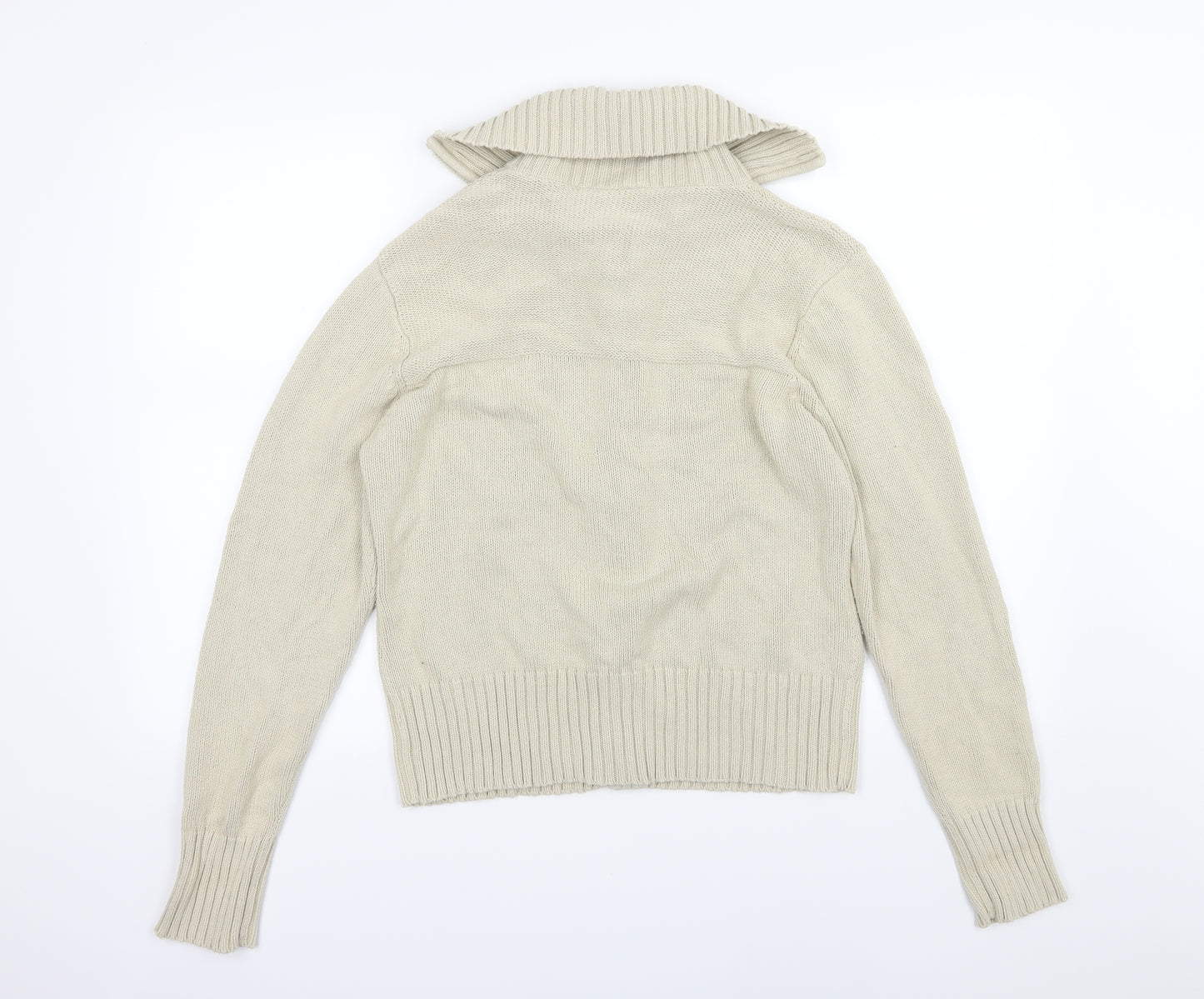 Blue Motion Womens Beige  Knit Full Zip Jumper Size 16