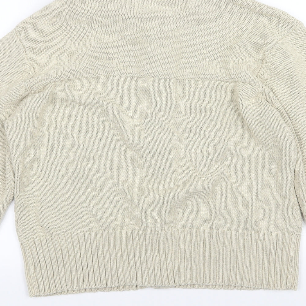 Blue Motion Womens Beige  Knit Full Zip Jumper Size 16