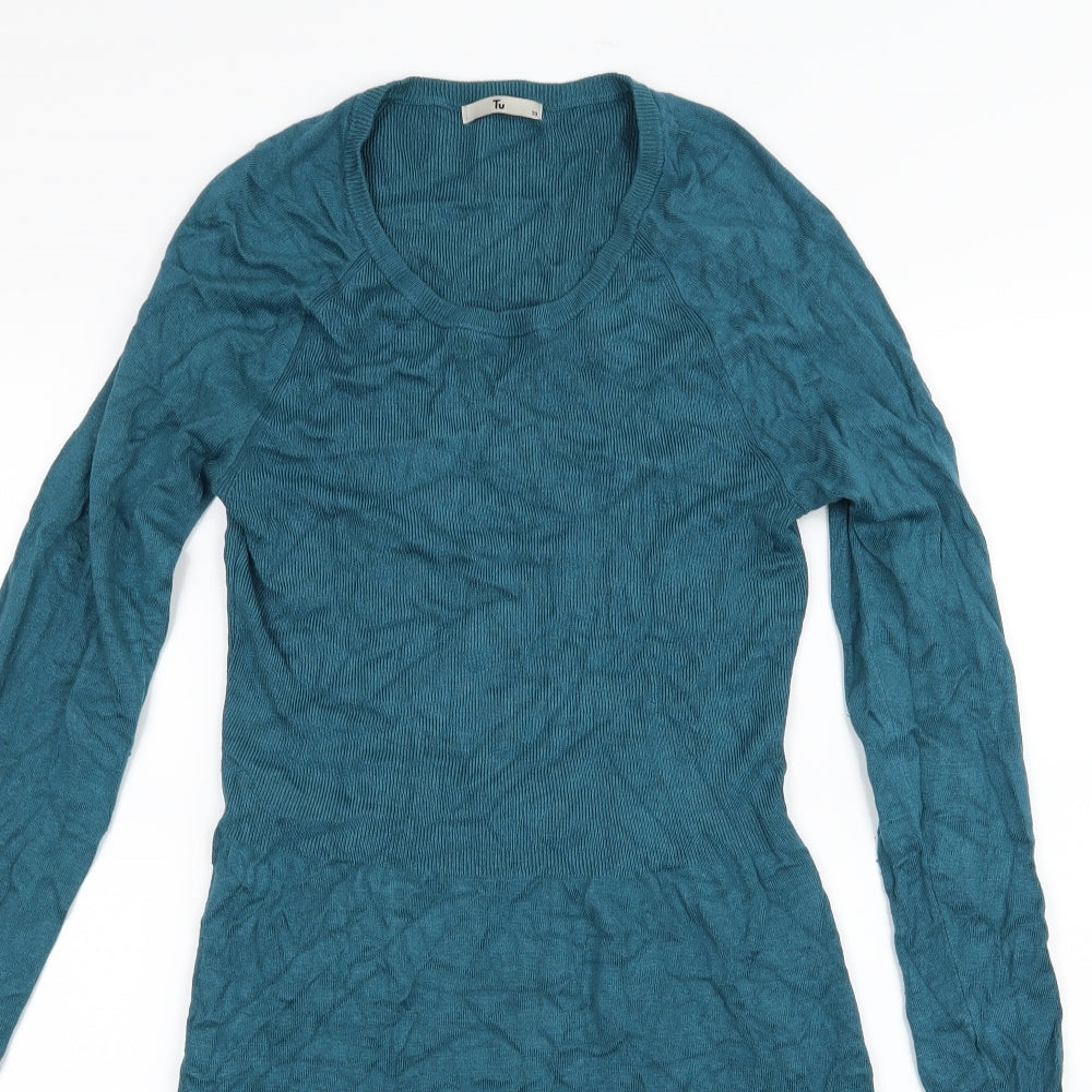 TU Womens Blue  Knit Jumper Dress  Size 10