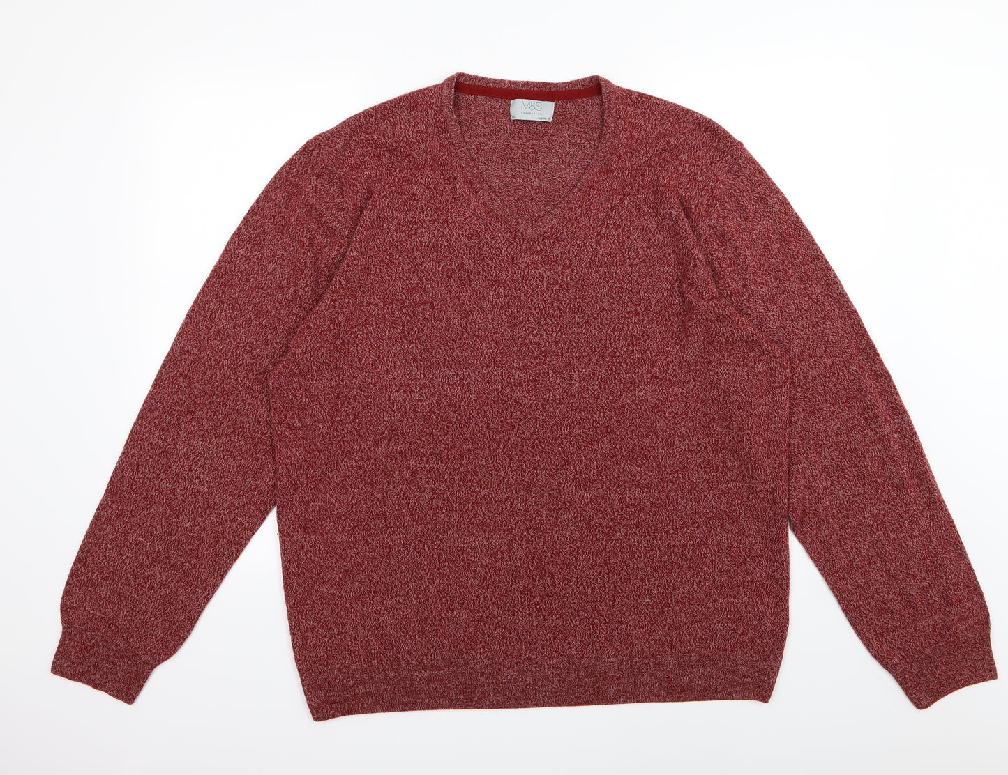 Marks and Spencer Mens Red  Knit Pullover Jumper Size 2XL