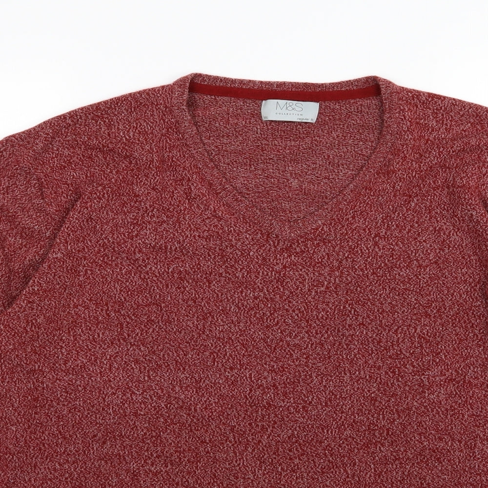 Marks and Spencer Mens Red  Knit Pullover Jumper Size 2XL