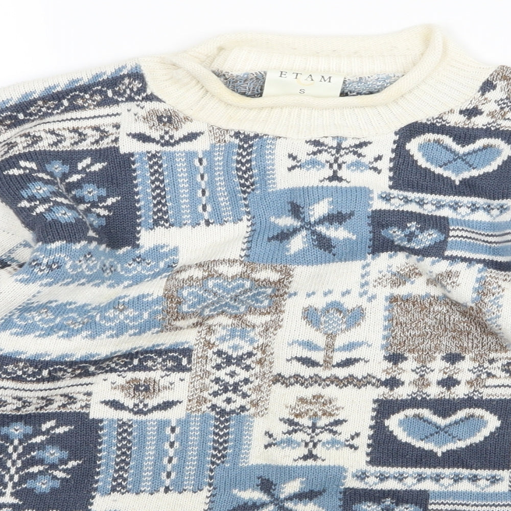 Etam Womens Multicoloured Floral Knit Pullover Jumper Size S