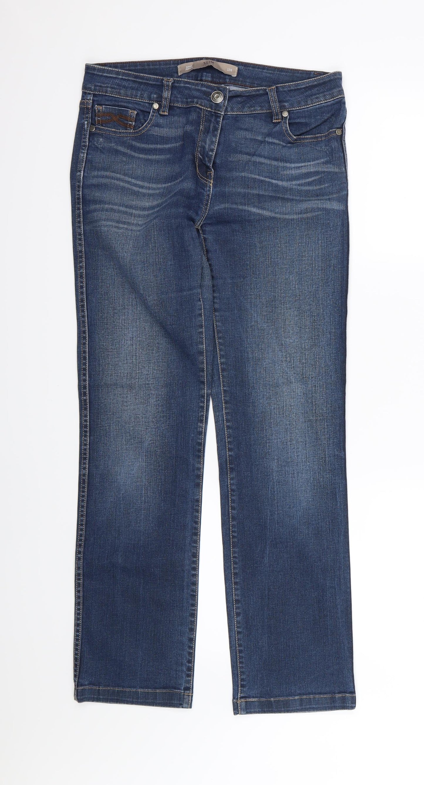 NEXT Womens Blue  Denim Straight Jeans Size 12 L29 in