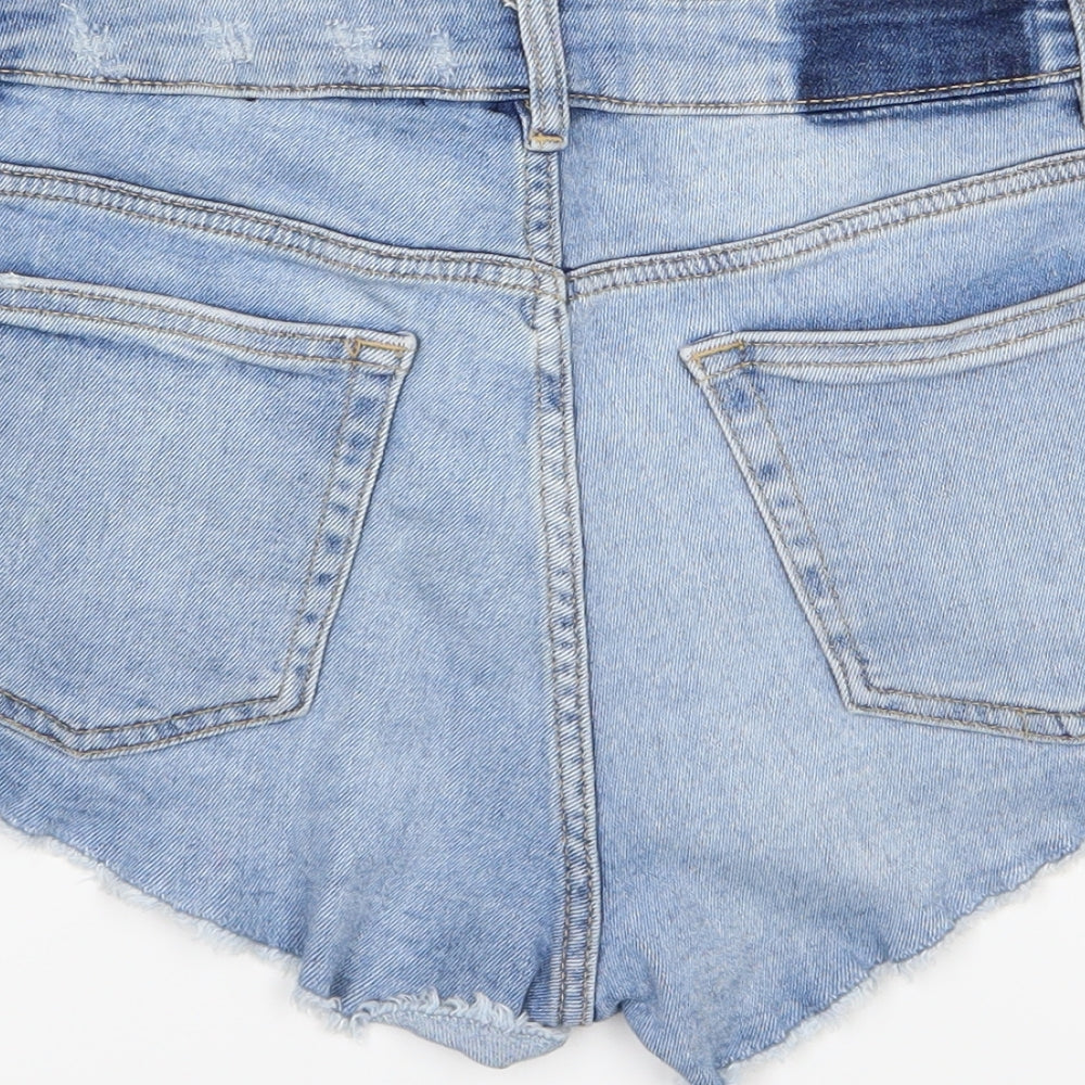 Divided by H&M Womens Blue  Denim Hot Pants Shorts Size 10