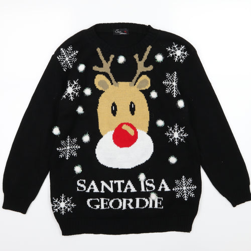 Sui collection Womens Black  Knit Pullover Jumper Size S  - Christmas