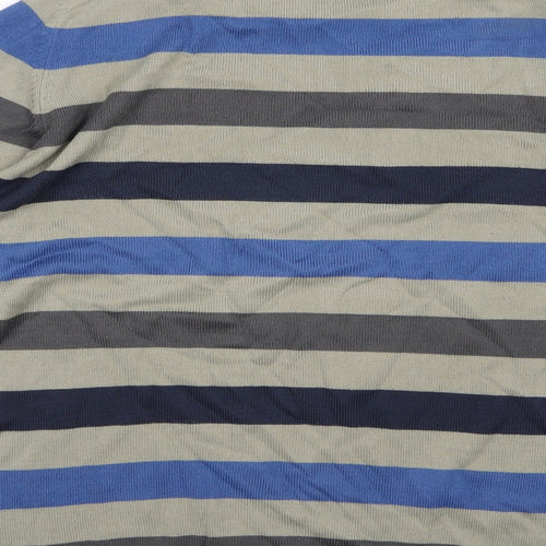 Marks and Spencer Mens Brown Striped Knit Pullover Jumper Size M