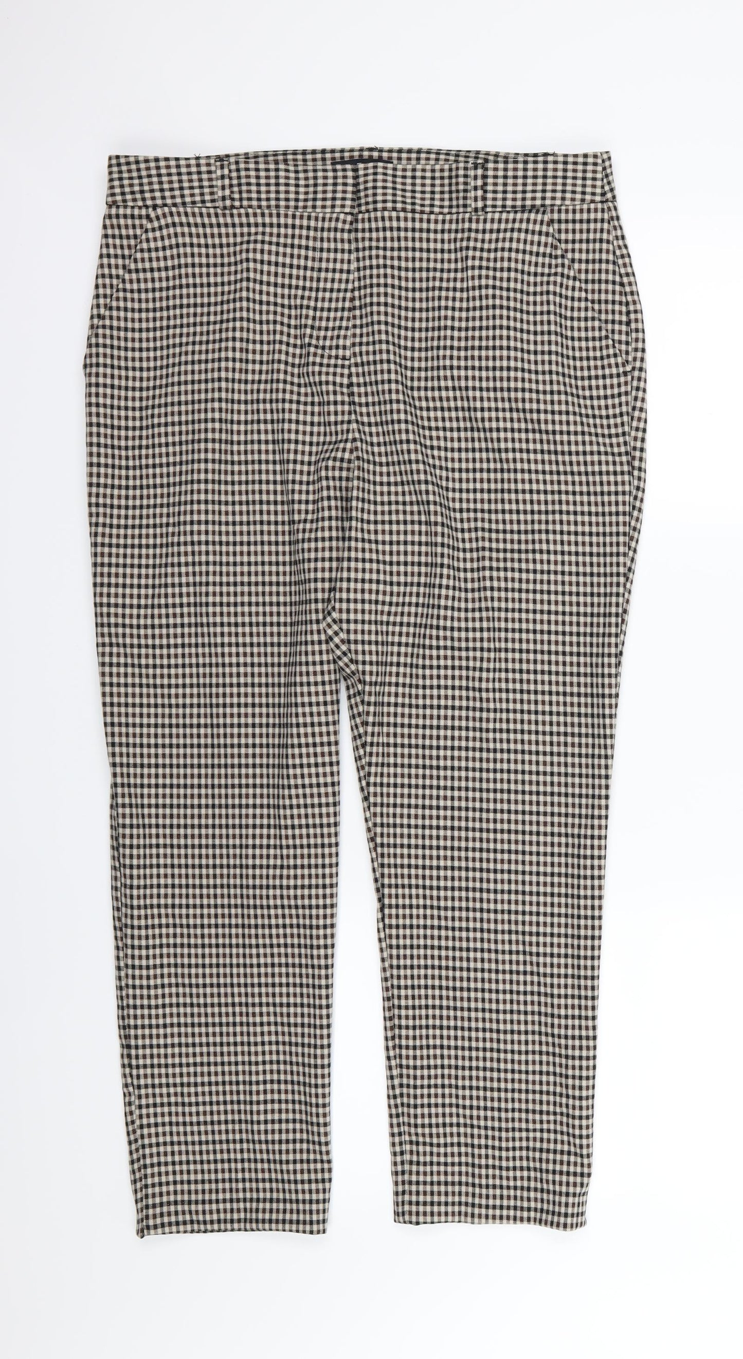 F&F Womens Brown Striped  Trousers  Size 14 L26 in