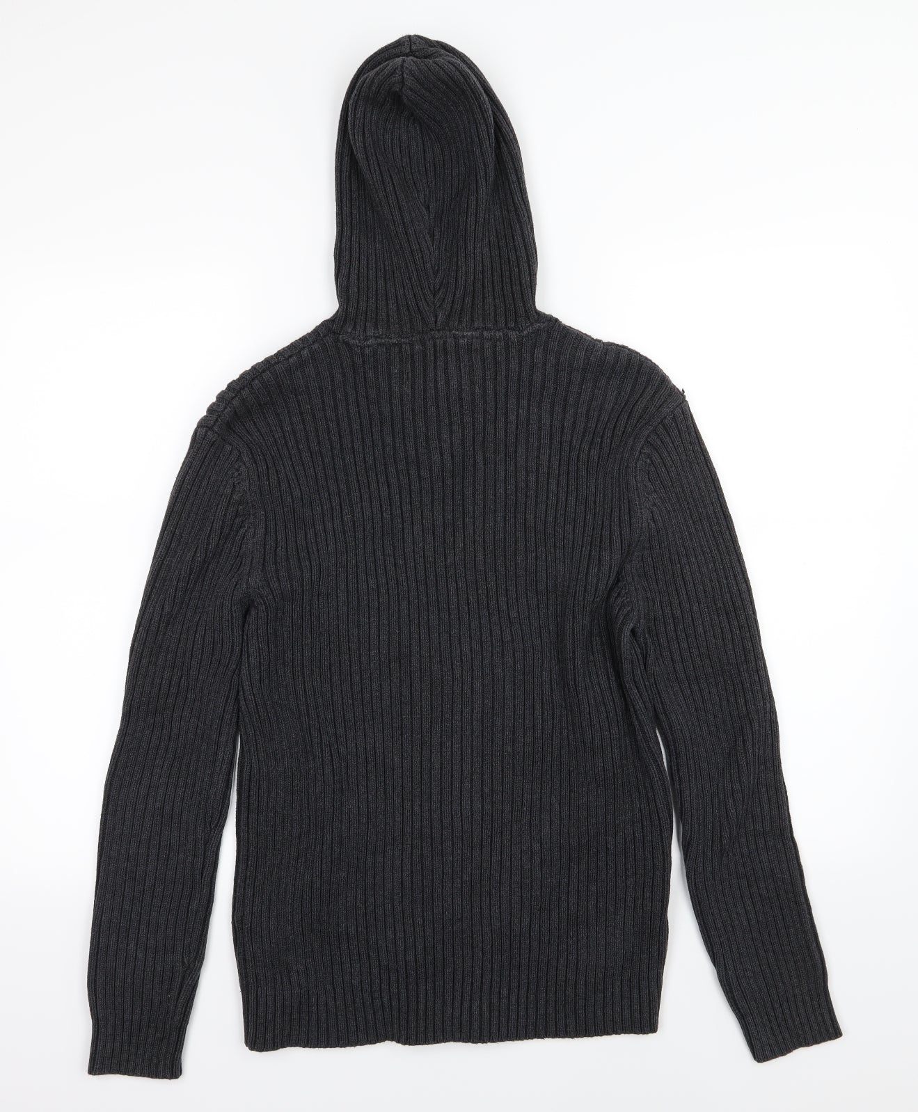 River Island Mens Grey  Knit Pullover Hoodie Size M