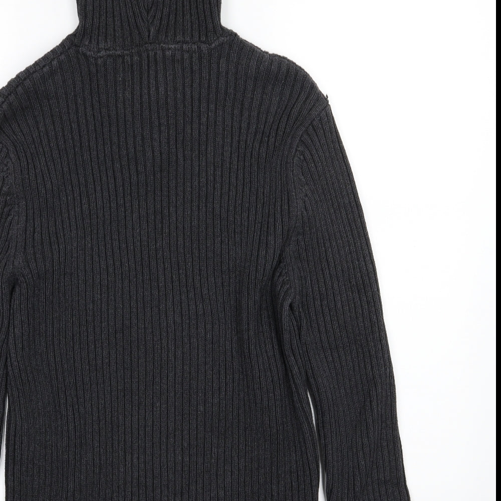 River Island Mens Grey  Knit Pullover Hoodie Size M