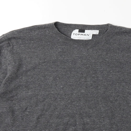 Topshop Womens Grey  Knit Pullover Jumper Size M