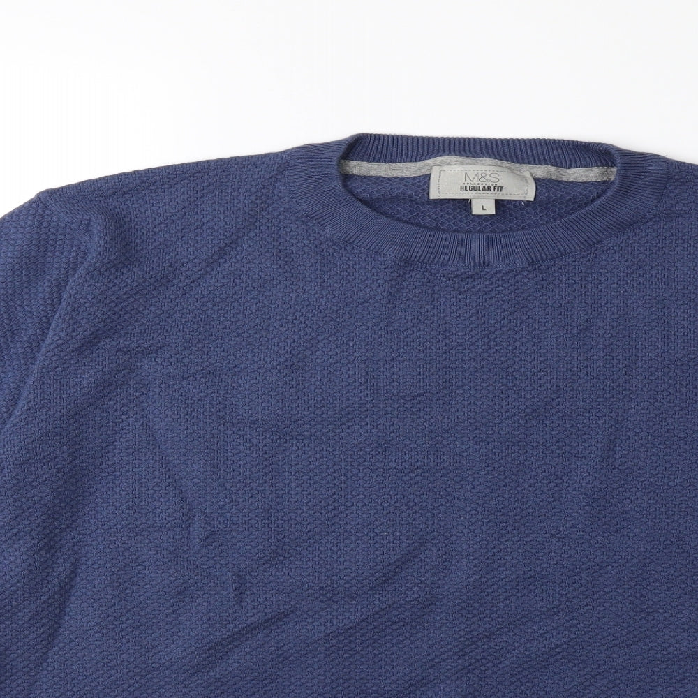 Marks and Spencer Mens Blue  Knit Pullover Jumper Size L