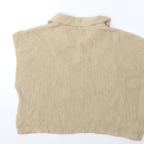 Boohoo Womens Beige  Knit Pullover Jumper Size M