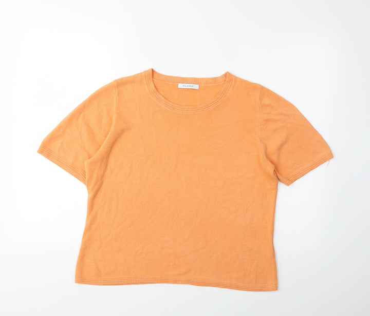 Marks and Spencer Womens Orange  Knit Pullover Jumper Size 14